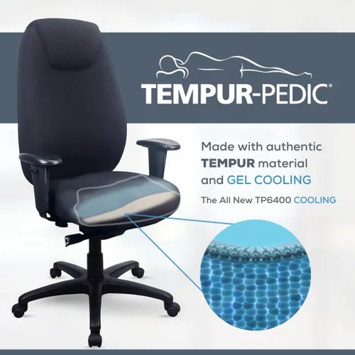 Vista 3 de Tempur-Pedic 6400 - Silla de tela para computadora y escritorio, color negro