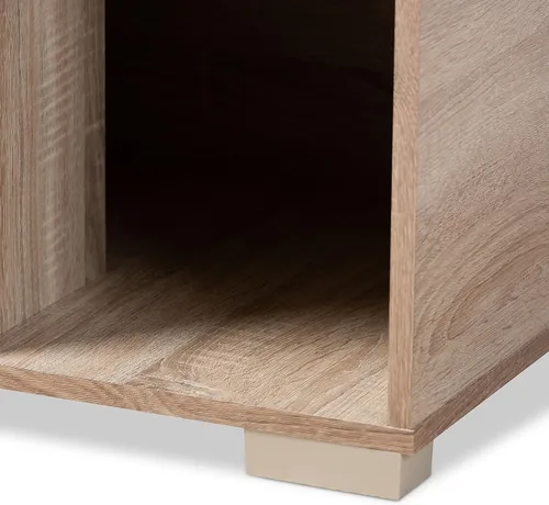 Vista 6 de Baxton Studio Jasper 157-9543-HiT - Funda para caja de arena para gatos, roble