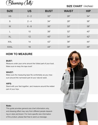 Vista 7 de Blomming Jelly - Sudadera de manga larga con media cremallera para mujer, estilo casual, para otoño