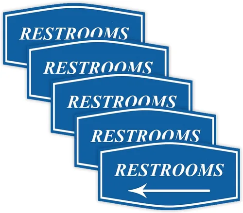 Vista 12 de Fancy Restrooms - Letrero de flecha izquierda (negro), pequeño, 1 paquete
