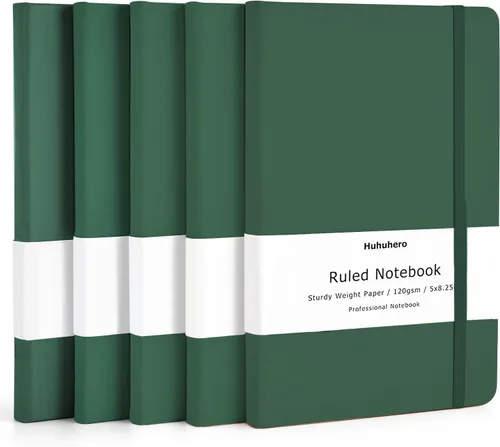 Vista 12 de Huhuhero - Diario para cuaderno con líneas, papel grueso de 120 g/m², cuaderno a rayas para la universidad, cuadernos de tapa dura para tomar notas