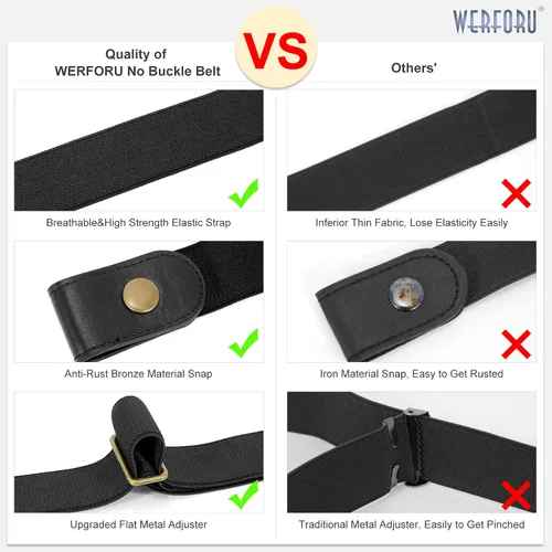 Vista 3 de Sin hebilla cinturón elástico para mujeres hombres cinturón de cintura de hasta 72 pulgadas para jeans