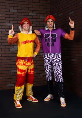 Vista 4 de Hulk Hogan Adulto Traje de Una Pieza Multicolor