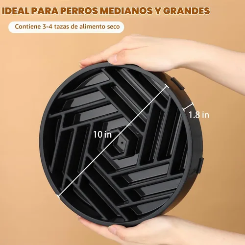 Vista 5 de WHIPPY Cuenco para perros de alimentación lenta, diseño de laberinto de rompecabezas para reducir la velocidad de comer, capacidad de 3 tazas Negro