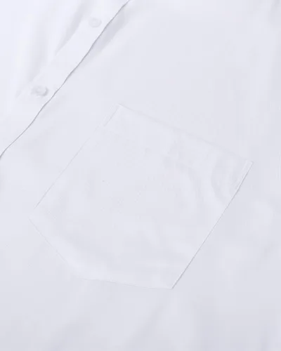 Vista 4 de JVer Mens Banded Collar Dress Shirt Long Sleeve Mandarin Collar Button Down Shirts Solid Stretch Formal Shirt with Pocket