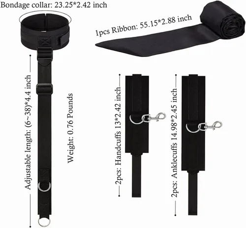 Vista 6 de Esposas peludas para adultos, equipo y accesorios de esclavitud sexual, kit de amarres y pulseras sexuales, juego de puños de mano peludos