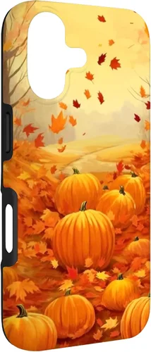 Vista 3 de Autumn Falling Leaves Pumpkin Spice Harvest Happy Autumn Case for iPhone 17