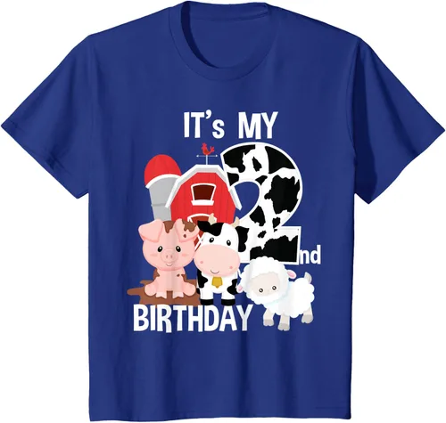 Vista 38 de Camiseta para fiesta de 2 años con texto en inglés "It's My 2nd Birthday", Negro