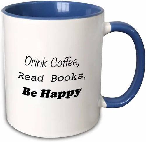 Vista 7 de 3dRose Bebe café, lee libros, Be Happy Taza amarilla de dos tonos de 15 oz
