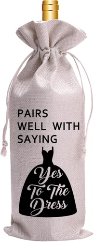 Vista 13 de Wedding Wine Bag for Mr & Mrs 2026 Reusable Champagne Bottle Holder, Anniversary & Bridal Shower Gift, Elegant Keepsake for Couples