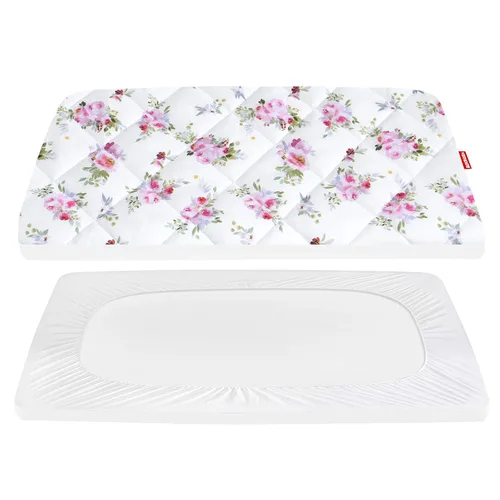 Vista 9 de Sábanas ajustables para Pack and Play, transpirables, gruesas, parque de juegos con estampado encantador 39"×27"×5", compatible con Graco Pack n