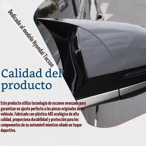 Vista 4 de MUXEE 2PCS Nuevas Cubiertas de Espejo Retrovisor Deportivas para Hyundai Tucson 2022 2023 2024 2025 ABS Cubiertas de Tapas de Espejo Lateral Negro