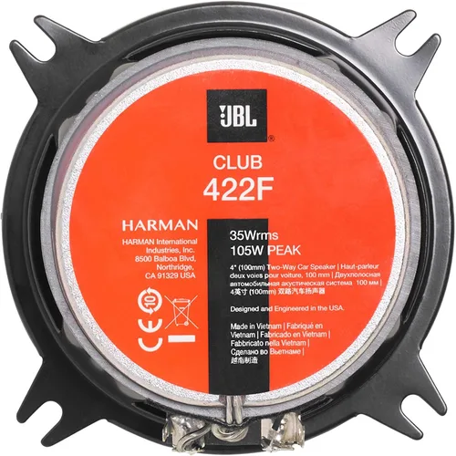 Vista 4 de JBL Club 422F - Sistema de altavoces de componentes bidireccionales de 4 pulgadas (sin parrilla), color negro
