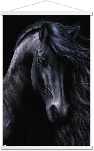 Vista 7 de Trends International Laurie Prindle - The Black Wall Poster, 22.37" x 34.00", Premium Print and Beechwood Hanger Bundle