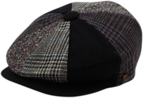 Vista 30 de Hombres de lana Newsboy Cabbies Otoño Invierno Clásico Patchwork Plaid Apple Cap Golf Sombrero Multicolor