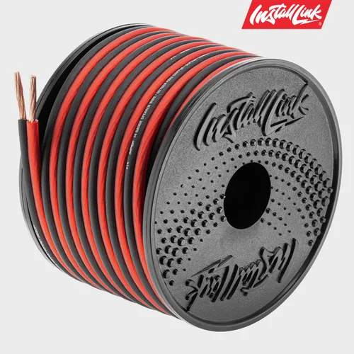 Vista 9 de Install Link Cable de altavoz calibre 14 AWG (30 pies) para automóvil o Rojo esmerilado/negro