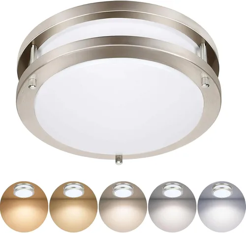 Vista 10 de Drosbey Lámpara de techo LED regulable de 30 W, lámpara de cocina, luces de techo para dormitorio, baño, 3000 K/4000 K/5000 K seleccionable, súper