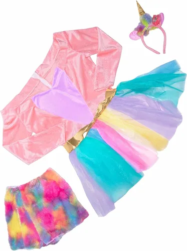 Vista 4 de Unicorn Halloween Costume for Women Includes Dress, Leg Warmers and Head Accessory