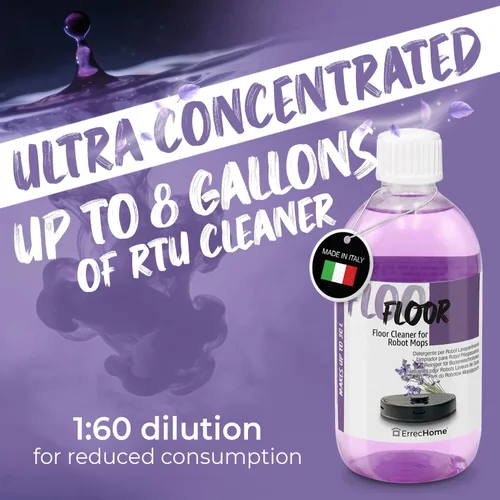 Vista 4 de ERRECOM - Limpiador concentrado para mopa de suelo robot de 16 onzas líquidas (16.9 fl oz), dilución 1:60 que hace hasta 8 galones