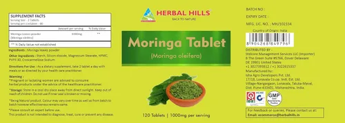 Vista 4 de HERBAL HILLS Tabletas de Moringa 120 unidades (1000 mg)