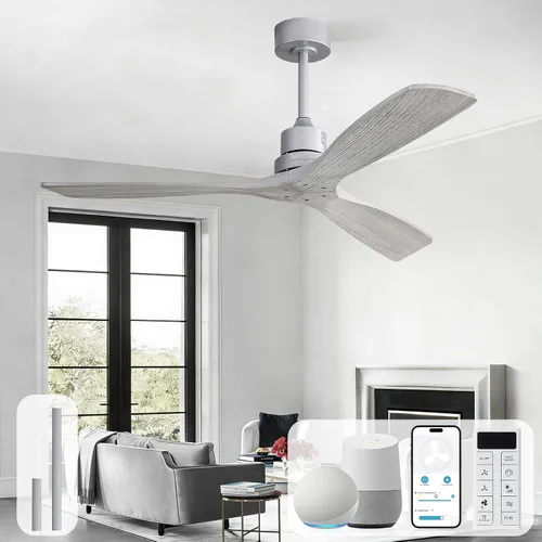Vista 26 de Sofucor Ventilador de techo de 52 pulgadas con luces y mando a distancia, 3
