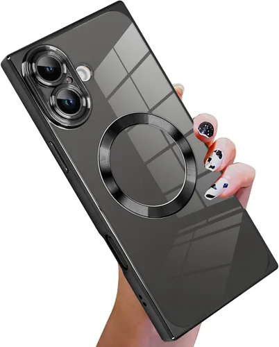 Vista 64 de KANGHAR Funda diseñada para iPhone 12 Pro Magnética Transparente con Protector de Lente de Cámara [Compatible con MagSafe] Diseño de Placado