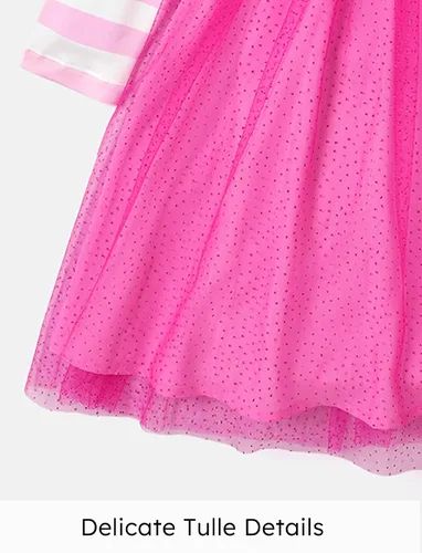 Vista 4 de L.O.L. Surprise! Vestidos de malla tutú para niñas con mariposa y purpurina para fiesta, vestido de tul de manga larga, regalo de cumpleaños