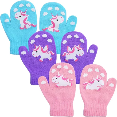 Vista 3 de Cooraby - 6 pares de guantes unisex mágicos de punto, elásticos, de invierno, para bebé