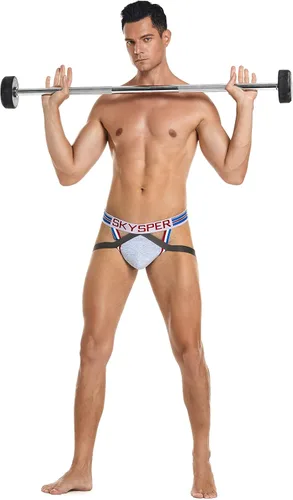 Vista 58 de SKYSPER Jock Strap Athletic Supporter para hombres Sexy Jockstrap Ropa interior masculina
