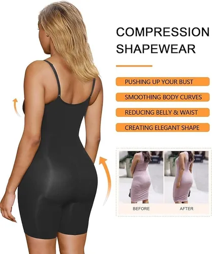 Vista 6 de SHAPERX - Body tipo faja moldeadora para mujer, con control de abdomen, sin costuras, para moldear la cintura, compresión del cuerpo