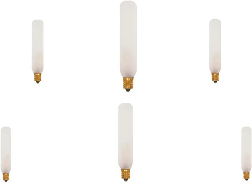 Vista 4 de Satco S3315 15W 120V T6 Frost E12 - Bombilla incandescente con base de candelabro (6 unidades)