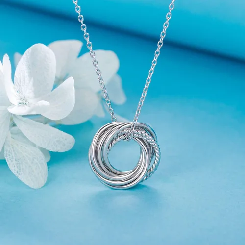 Vista 2 de Annamate Regalos de cumpleaños para mujer, collar de plata de ley 30, 40, 50, 60, 70, 80, 90, collar de cumpleaños para ella de 3, 4, 5, 6, 7, 8, 9