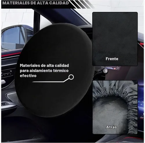 Vista 5 de JOYCOURT Parasol para volante de automóvil, protector anticalor para volante