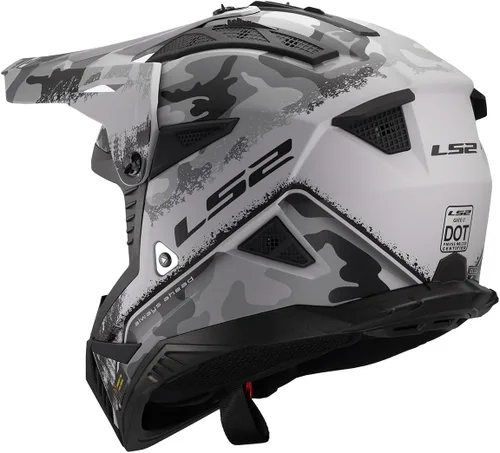 Vista 3 de LS2 Helmets Gate II - Casco integral para motocicleta MX Carabina Mate Gris/Negro
