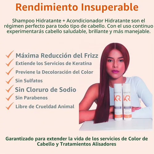 Vista 5 de Keratin Republic Champú Hidratante de Queratina + Colágeno 10.1 oz