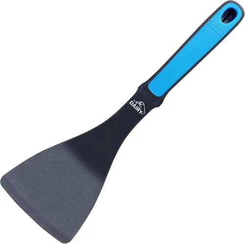 Vista 2 de Dairy Blue Turner Spatula – Utensilios de cocina de silicona resistente para cocinar y hornear – Mango ergonómico y agarre cómodo – Herramientas