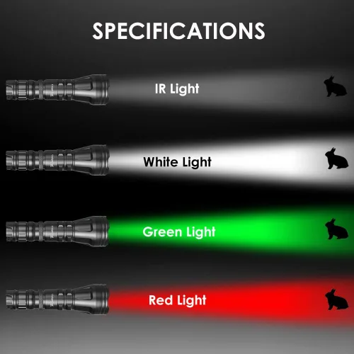 Vista 7 de UniqueFire Linterna iluminadora infrarroja LED de 5 W, 850 nm/940 nm, para visión nocturna, lente Fresnel de 1.732 pulgadas, luz iluminadora de caza