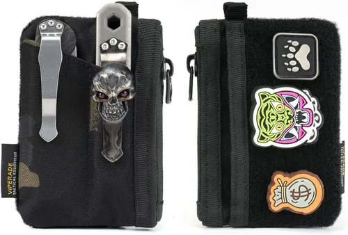 Vista 8 de VIPERADE VE17 - Bolsa pequeña EDC con área de parche para bricolaje, mini bolsa EDC con bolsillo con cremallera, bolsillo para tarjetas pequeñas
