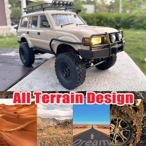 Vista 2 de RC Rock Crawler RC Truck 4x4 WPL C54-1 RTR Escala 1/16 RC Crawler, camión todoterreno todo terreno con chasis y choque mejorados, caja de cambios