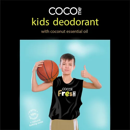 Vista 6 de CoCo Me Desodorante para niños sin aluminio con aroma a coco, desodorante orgánico y natural para niños, niños y niñas, desodorante hidratante suave