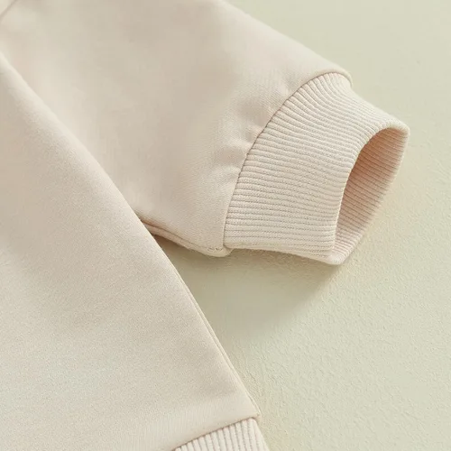 Vista 5 de BOIBOKOKO Ropa de bebé recién nacido, sudadera con estampado de letras de amor, mameluco de una pieza para otoño e invierno