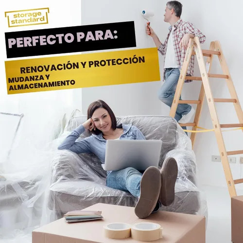 Vista 8 de Fundas de plástico para muebles para mudanza y almacenamiento - Protectores de fundas para sillas de alta resistencia, impermeables y a prueba