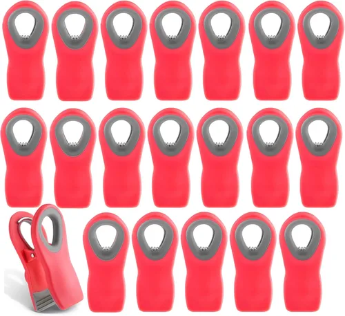 Vista 34 de COOK WITH COLOR Clips para bolsas de chips con imán para almacenamiento de alimentos con agarre hermético para bolsas de pan, bolsas de aperitivos