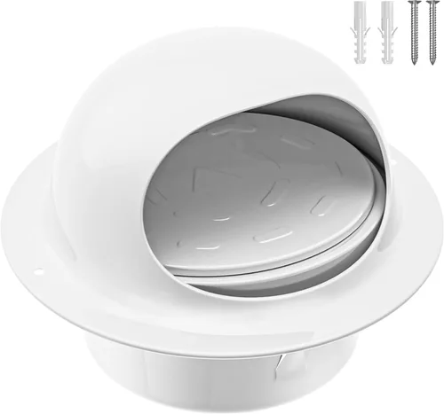 Vista 8 de Hon&Guan - Cubierta de ventilación para secadora exterior de 4 pulgadas con amortiguador de acero inoxidable, color negro