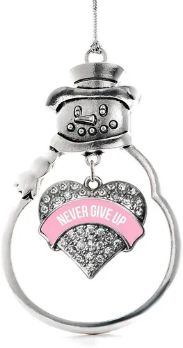 Vista 173 de Inspired Silver - Big Sis - Adorno de Navidad plateado - Adorno de árbol de Navidad con dije de corazón con circonita cúbica - Decoración colgante