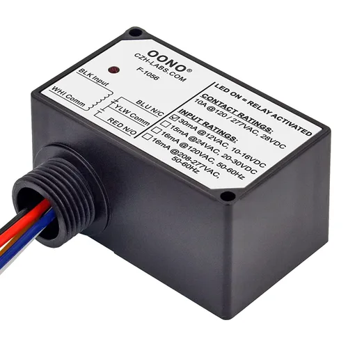 Vista 3 de Módulo de relé de potencia SPDT de 10 A, carcasa de plástico y precableado (AC/DC 12 V)
