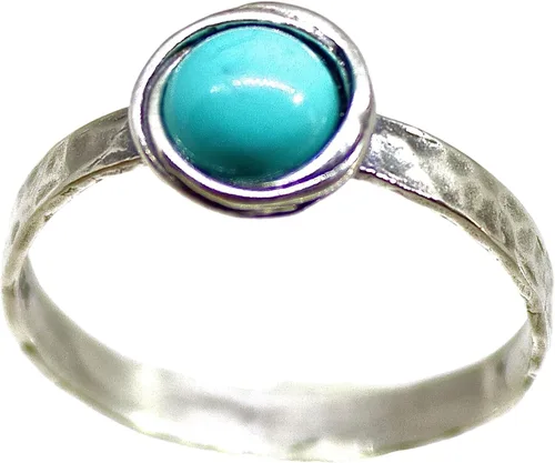 Vista 62 de Anillo de plata de ley con piedras preciosas para mujer, anillo apilable de piedra martillada, anillo de piedra natal