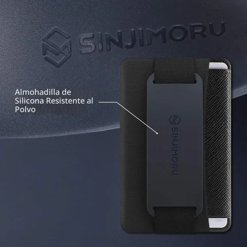 Vista 6 de Sinjimoru Tarjetero con agarre para teléfono con soporte para teléfono, billetera de agarre seguro para iPhone con soporte para mesa. Sinji Pouch