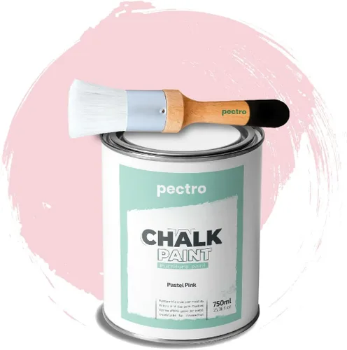 Vista 16 de Pintura de tiza para muebles 25 fl.Oz. (750ml) + Pincel especial de pintura de tiza - Pintura para muebles sin lijar ni imprimar - Pintura de tiza