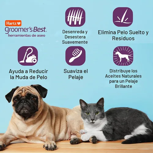 Vista 9 de Hartz Groomer's Best Fur Fetcher De-Shedder - Cepillo para perro, color negro
